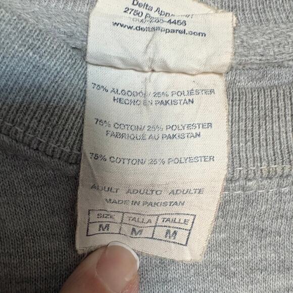 Vintage JFK Kennedy Sweatshirt Massachusetts Delta Fleece Gray XL - Picture 6 of 8